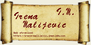 Irena Malijević vizit kartica